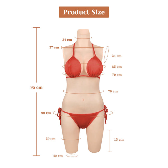 CYOMI Silicone Bodysuit Fake Vagina Breast Forms 3-Point D Cup Boobs Tits For Drag Queen Crossdresser Transgender Shemale 2TH