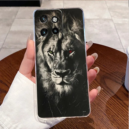 Soft Silicone TPU Clear Case For Motorola Edge 50 Neo 5G/Moto S50 5G Viral Elegant Kitten Painted Casing Shockproof Cover