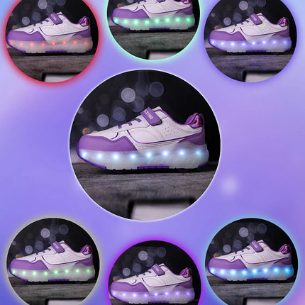 Luminous Roller Skate Shoes Wheels Removeable Sneakers Kids Roller Shoes USB Charge Light Up Sport Skate Board Shoes Boys Girls