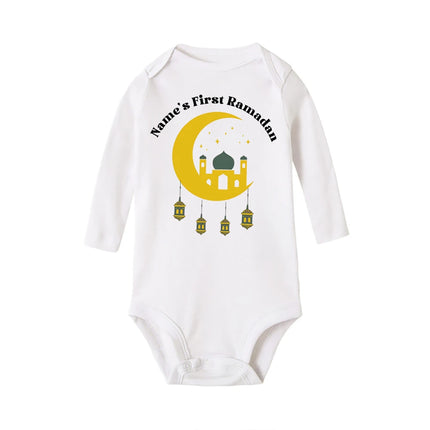 Personalized Ramadan Baby Bodysuit Custom Name Newborn Eid Jumpsuit Infant Ramadan Romper Islamic Muslim Holiday Babies Outfits