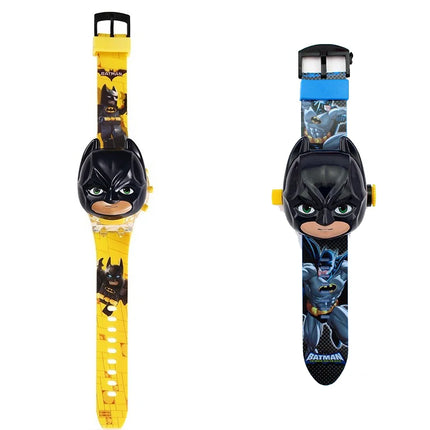 Batman Anime Figure Peripheral Children Plastic Flip Watch Projection Electronic Watch Cartoon Cute Kid's Toy Birthday Gifts