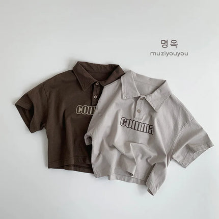 Children Polo T-shirt 2026 Spring Summer Tops for Kids Boys Girls Short-sleeved Tees Short-sleeve Toddler Outfits Baby Clothing
