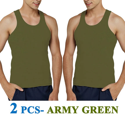 Tank Tops Men 100% Cotton Running Vest Fitness Cool Top Gym Sport Slim Colorful Outdoor Casual Undershirt Male Gift 7 Colors