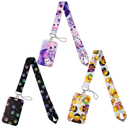 Cute Cartoon Cat Duck Neck Strap Lanyards For Keychain ID Credit Card Pass Animal Hang Rope Cell Phone Charm Accessories