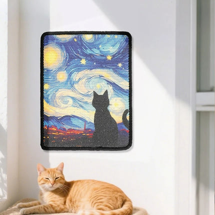 Durable Wall-Mounted Cat Scratching Post with Stitched Edges, Soft Fabric for Indoor Clawing, Space-Saving Design