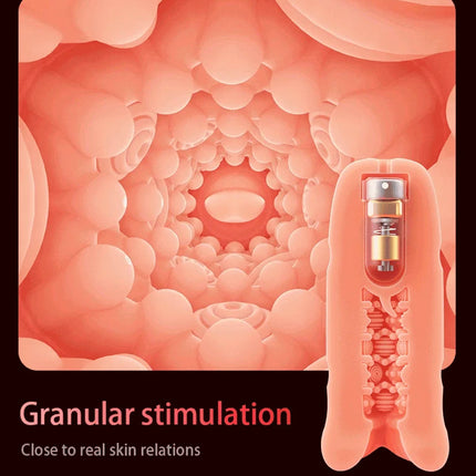 Automatic Male Masturbator Cup with Vibrating Tongue Licking Function Realistic Pocket Oral Simulation Sex Toy for Adult Men
