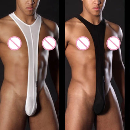 1pc Breathable Men's Elastic Strap T-back Bodysuit G-strings Thongs Jumpsuits Sexy Lingerie Underwear Briefs