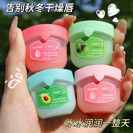 Fruit Series Lip Balm Set Lips Avocado Honey Peach Cream Lip Mask Natural Nourishing Plant Lip Balm Lips Care