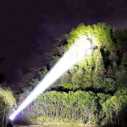 780000000LM Super Powerful Flashlight Rechargeable LED Tactical Torch  Ultra Bright Long Range 6000M Lantern Outdoor With Stand