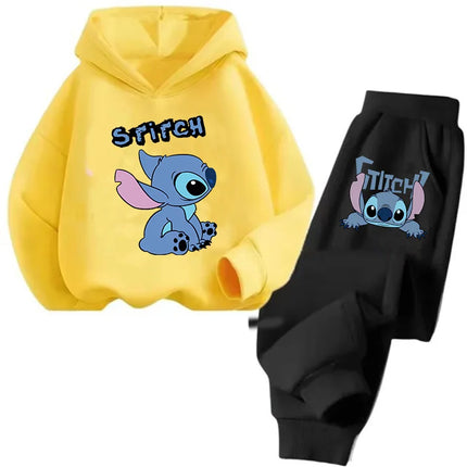 Manga Children Hoodies Stitch Kawaii Pullover Sweatshirt Anime Trucksuit Manga Cartoons Girls Boy Kids Autumn Casual Clothes