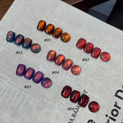 MIANEL 10ML Fiery Sunset Glass Beads Cat Eye Gel Nail Polish Winter Hot style Cat Magnetic Gel Nail Salon Black Nails 1-10pcs