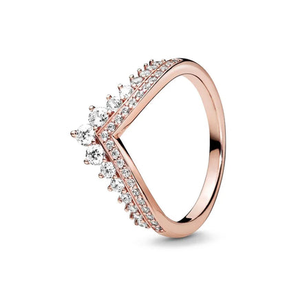 2025 Wholesale Rose Gold Color Spring Daisy Flower Ring Rings Size 6 7 8 9 For 925 Sterling Silver Jewelry