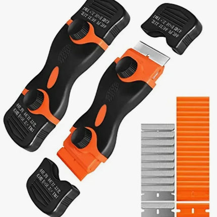 Plastic & Metal Razor Blade Scraper, Window Glass Cleaner, Vinyl Film & Adhesive Remover Tool for Car & Home