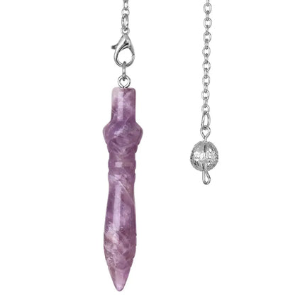 Natural Stone Pendant Egyptian Crystal Pendulum for Divination Dowsing Reiki Pink Clear Quartz Amethysts Black Onyx Pendulo X130