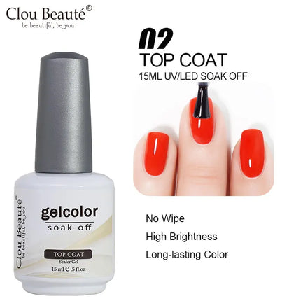 Clou Beaute 15ml HEMA TPO FREE Color Gel Nail Polish Nude Pink Red Green Collection Nail Gel Polish Glitter Soak Off UV LED Gel