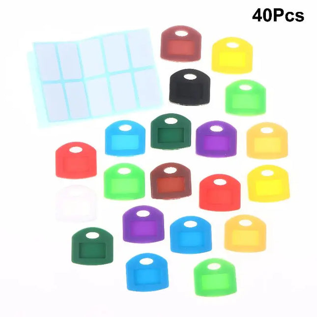 20/40PCS Colorful Silicone Key Covers Flexible Durable Identifier Tags For Easy Key ID Organization Key Markers