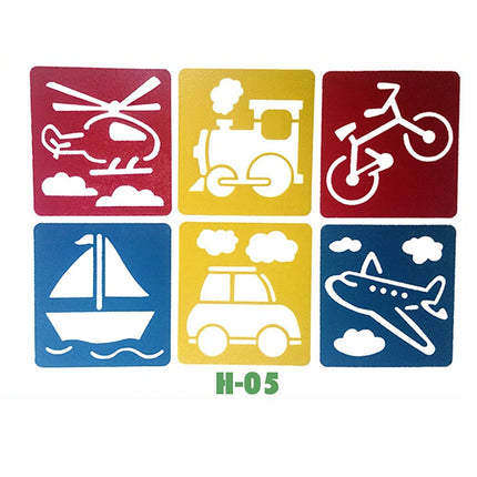 6PCS/Set Drawing Stencils for Kids Washable Reusable  Learning Themed Primary Shape Template for Kid Toddlers Preschool TMZ