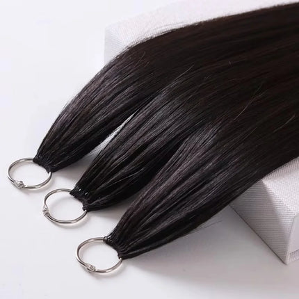 12ABone Straight Crochet Human Hair Feather Knotless Pre-Separated Crochet Hair Extensions Full Head Brazilian Hair For Women