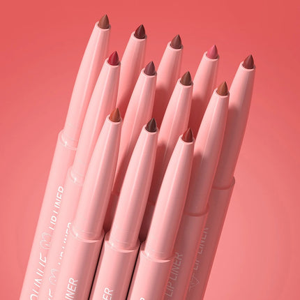 Slim Lip Liner Pencil Sexy Rose Red Brown Lip Outline Nude Matte Lipstick Contouring Tint Makeup Waterproof Crayon Pen 12 Colors