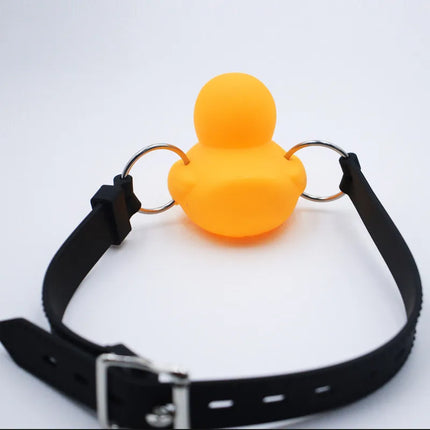Cute Duck Open Mouth Gag with Squeeze Sound Harness Oral Mouth Plug Adult Games Restraint Slave Bondage Flirt Sex Toy for Couple