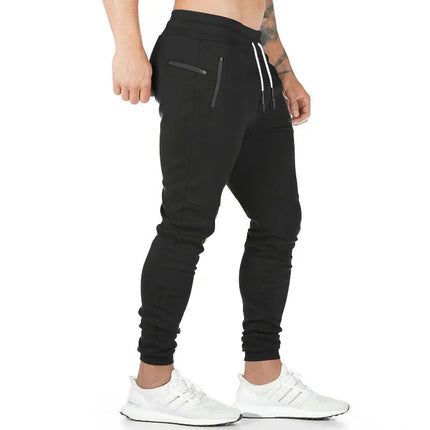 Men Pants Skinny Fit Knit Trousers Slim Fit Cuffed Hem Joggers Drawstring Waist Sweatpants Black Navy Blue Olive Green Athletic