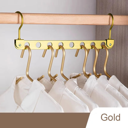 6/7/8 Holes Storage Rack for Clothes Hanger Organizer Foldable Rotatable Metal Hangers Storage Rack Wardrobe Space Saver Hook