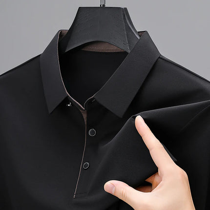 BROWON New Collection 2026 Golf Shirts Mens Short Sleeve Solid Color Turn Down Collar Business Plain Shirt for Man
