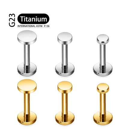 ASTM F136 Titanium Circle Dot Flat Disc Stud Earring 16G Round Disc Cartilage Helix Tragus Earlobe Nose Stud Jewelry