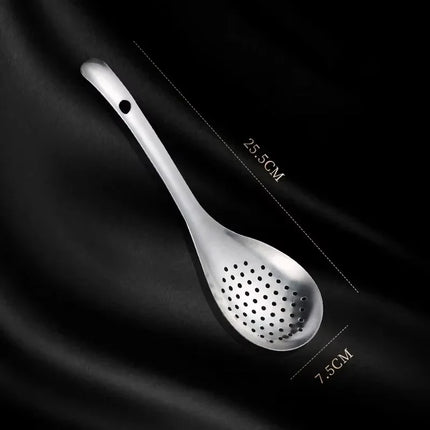 1 Pack Stainless Steel Colander Kitchen Colander Spoon Filter Strainer Food Scoop Perforated Skimmer Colander Easy to Clean