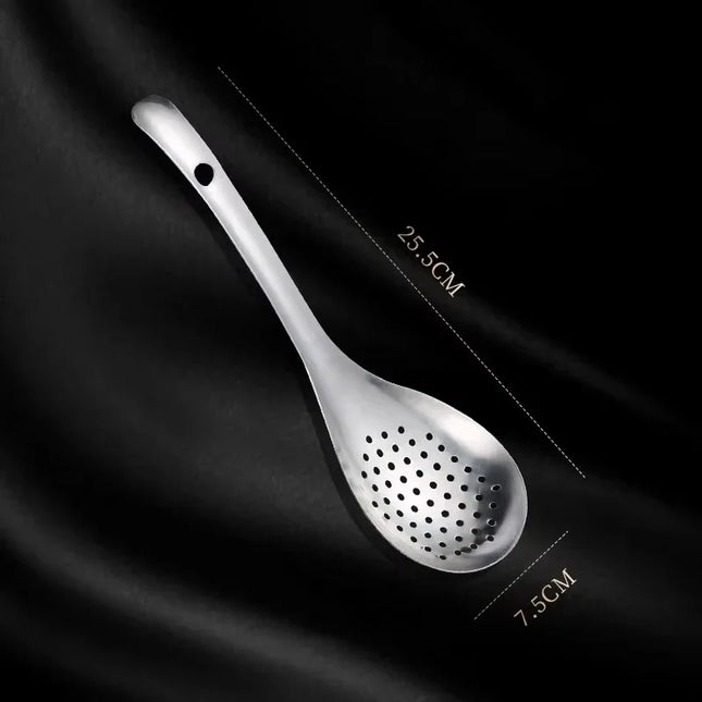 1 Pack Stainless Steel Colander Kitchen Colander Spoon Filter Strainer Food Scoop Perforated Skimmer Colander Easy to Clean