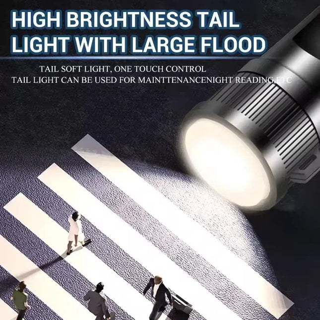 High Power LED Flashlight Long Range Tactical Torch Telescopic Zoom USB Rechargeable Portable Lamp For Outdoor Emergency Fishing
