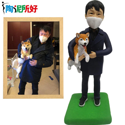 Clay Doll Bobbleheads Figurines,full body Customized,Wedding anniversary gift for wife,Personalized Doll Sculptures with Photos