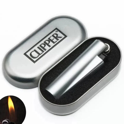 Clipper Portable Grinding Wheel Flint Inflatable Lighter Metal Smokeless Butane Gas Smoking Ignition Tool Accessories Box