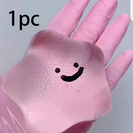 Cute Sticky Hand Squishy Fidget Toy Super Soft TPU Stretchy Plaything with Sweet Face Design Tension Emotion Relief Sensory Toy