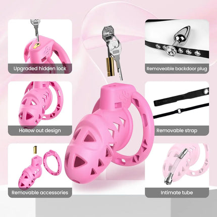 Male Chastity Cock Cage with Anal Butt Plugs Adjustable chastity belt in 3 sizes Penis Cage BDSM Bondage Adult Sex Toys For Man