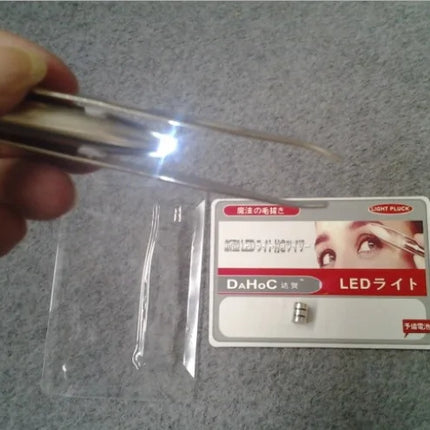 1pc Portable Stainless Steel Smart Design Eyebrow Hair Remove Tweezer With LED Light Makeup Tool