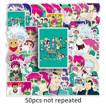 10/30/50PCS Saiki Kusuo Stickers Cartoon Graffiti Puperpowers Animation Decals Luggage Laptop Phone Guitar Skateboard Decoration