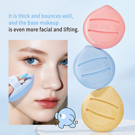 Life Girls Macaron Color Powder Puff Makeup Sponge Cushion Soft Thick for Dry Wet Use High-Coverage Base Makeup Application