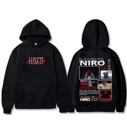 Rapper Niro OX7 Album Graphic hoodie Men Women Hip Hop Fashion Pop Music sweatshirt Male Casual Cotton Vintage pullover hoodies