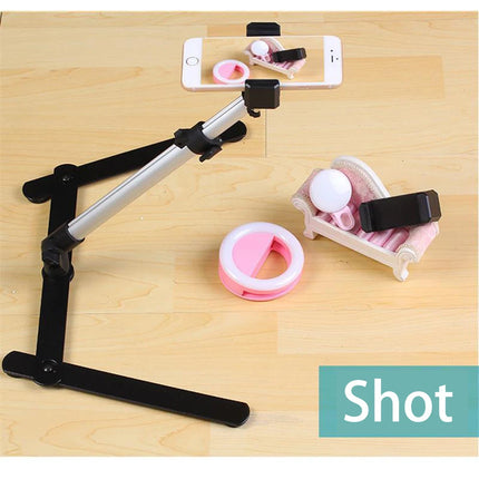 Foldable Overhead Tripod for Smartphone Desktop Tripod for Iphone Phone Tripodlar Tripodes for Note Shooting Tripe for Mobile