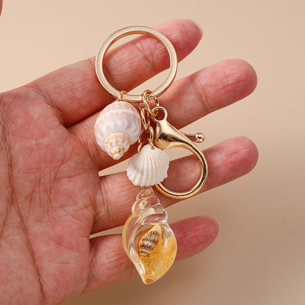 Fashion Summer Beach Shell Keychain Women Girls Conch Key Ring Pendants for Handbag DIY Handmade Jewelry Gifts