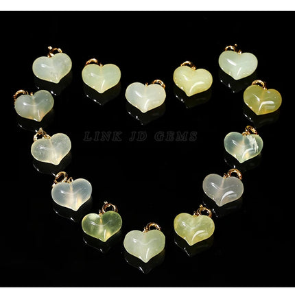 1 Pc Natural Stone Light Green Jade Heart Shape Bead Random Color Pendant For Jewelry Making Diy Necklace Bracelet Accessory