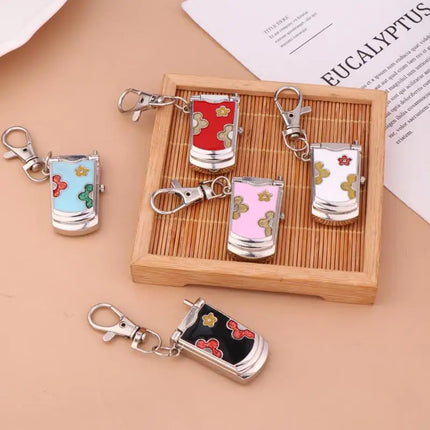 1 Piece Fashion Retro Cute Backpack Pendant Flip Phone Keychain Watch Hanging Watch Creative Gift