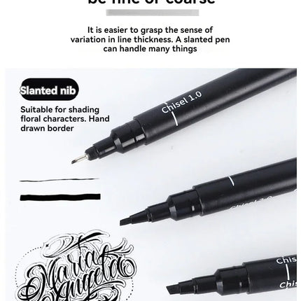 3/15Tip Black Pigment Micro-Pen Fineliner Ink Pens,Drawing Artist Illustration Pens Multiliner for Sketching Anime Manga Design