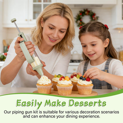 Plastic Cream Squeezer Piping Set Kitchen Cake Dessert Decorating Piping Tool with 6 Piping Nozzles