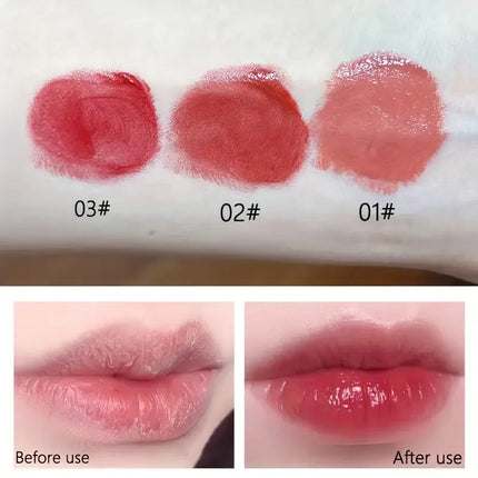 3 pcs Long-lasting lip gloss set-Moisturizing&waterproof, nude/coral pink/red-portable for travel, lip balm,Valentine's Day gift