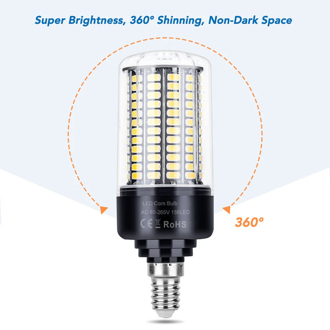 LED E27/E26 Corn Light Bulb E14 Ceiling Lamp B22 Chandelier Bulbs AC 85-265V No Flicker Balcony Home Living Room Cold/Warm White