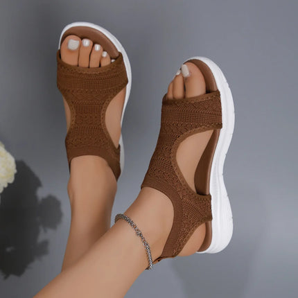 Toe open spot 2025 fish mouth casual fashion sandals low-heeled women