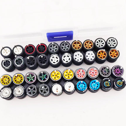 20 Sets 1/64 Wheels Rubber Tires Diameter 9.8mm 11mm 14mm 17mm for Matchbox/Domeka/HW 1:64 Diecast Alloy Car Models