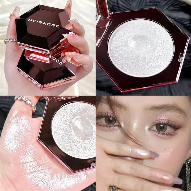Diamond Highlighter Facial Bronzer Palette Platinum Shimmer Face Contour Powder Flash Body Base Illuminator - Water Light Makeup